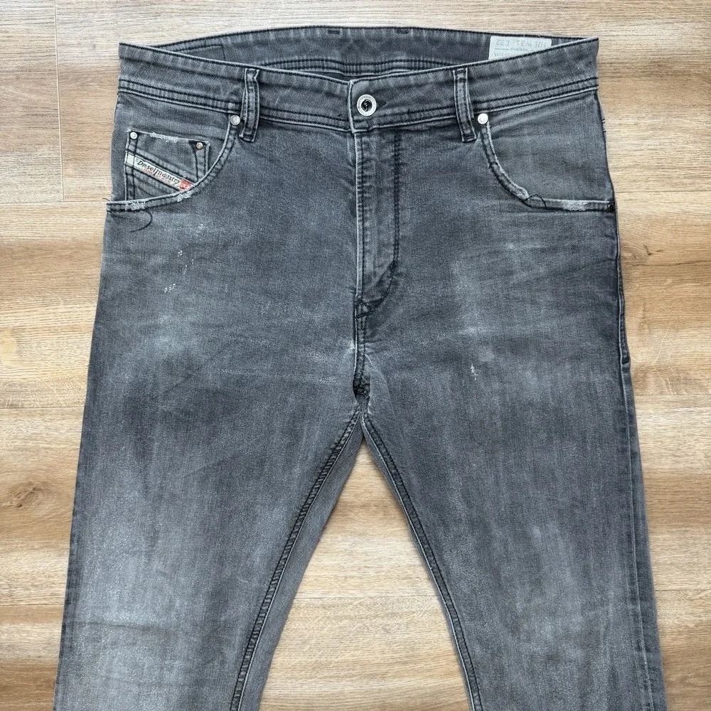 Diesel Krayver‎ Jeans Men 31x32 Gray Slim Carrot Stretch Charcoal Faded 0666Q